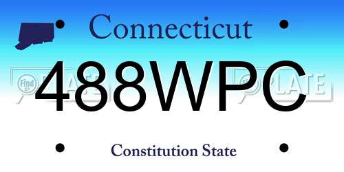 488WPC Connecticut License Plate