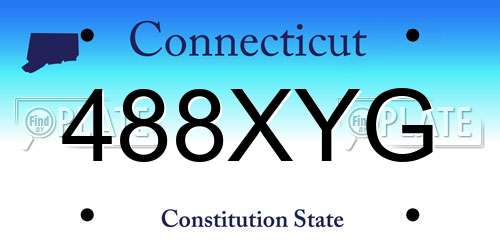 488XYG Connecticut License Plate