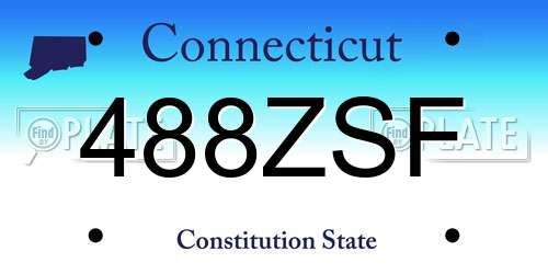 488ZSF Connecticut License Plate
