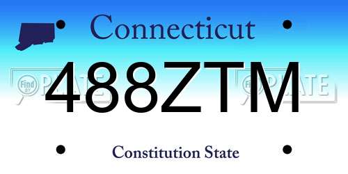 488ZTM Connecticut License Plate
