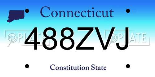 488ZVJ Connecticut License Plate