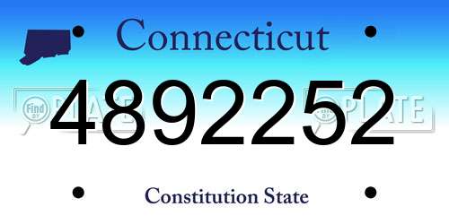 4892252 Connecticut License Plate