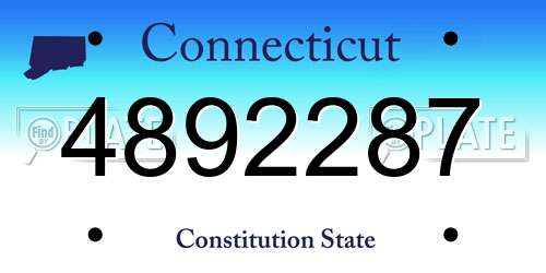 4892287 Connecticut License Plate