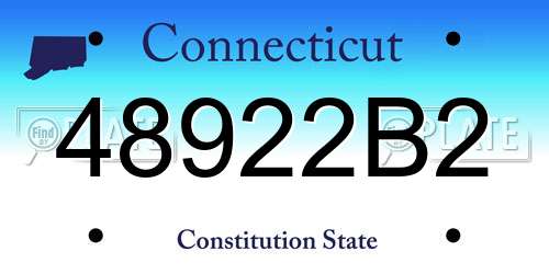 48922B2 Connecticut License Plate