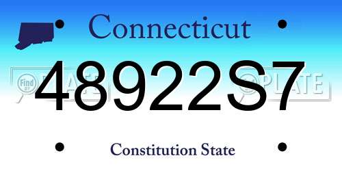 48922S7 Connecticut License Plate