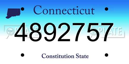 4892757 Connecticut License Plate