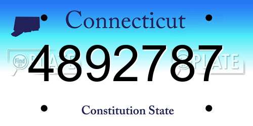 4892787 Connecticut License Plate