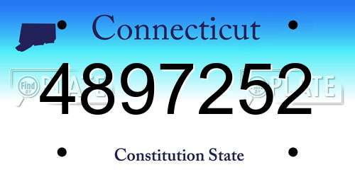 4897252 Connecticut License Plate