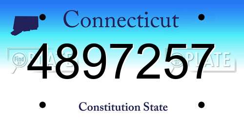 4897257 Connecticut License Plate
