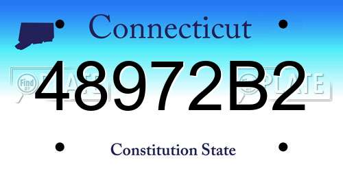 48972B2 Connecticut License Plate