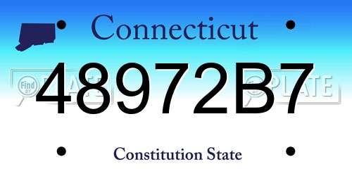 48972B7 Connecticut License Plate