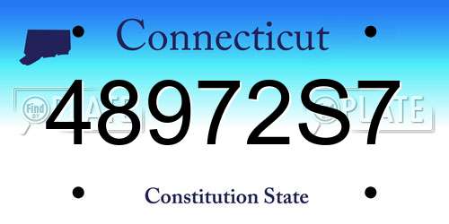 48972S7 Connecticut License Plate