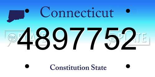 4897752 Connecticut License Plate