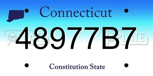 48977B7 Connecticut License Plate