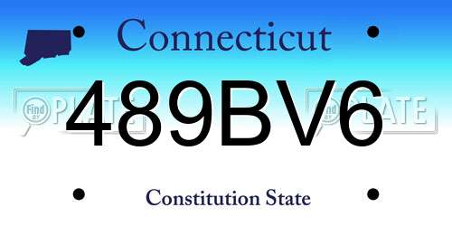 489BV6 Connecticut License Plate