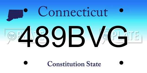 489BVG Connecticut License Plate
