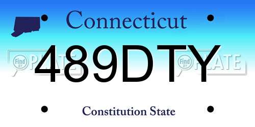 489DTY Connecticut License Plate