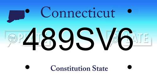 489SV6 Connecticut License Plate