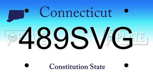 489SVG Connecticut License Plate