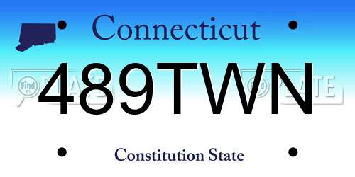 489TWN Connecticut License Plate