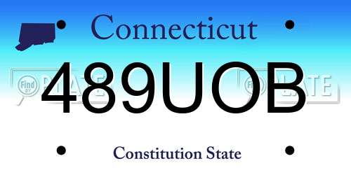 489UOB Connecticut License Plate