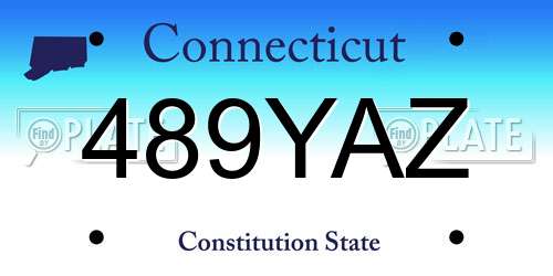 489YAZ Connecticut License Plate