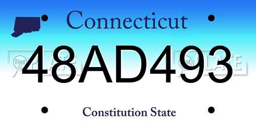 48AD493 Connecticut License Plate