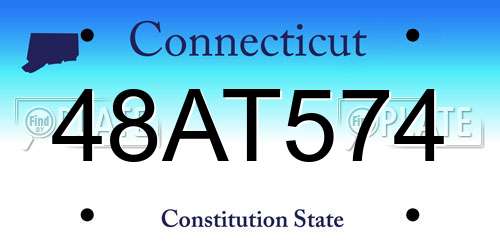48AT574 Connecticut License Plate