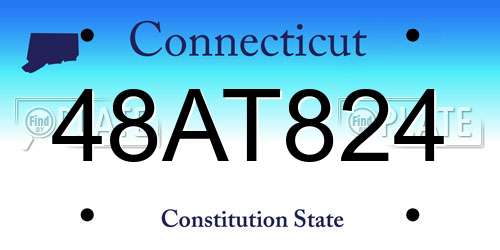 48AT824 Connecticut License Plate