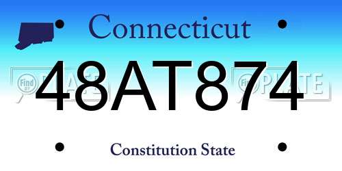 48AT874 Connecticut License Plate