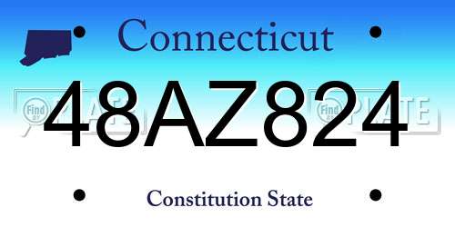 48AZ824 Connecticut License Plate