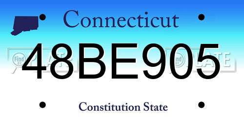 48BE905 Connecticut License Plate