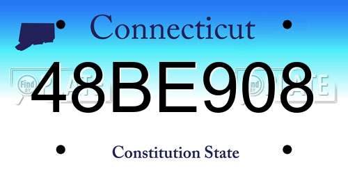 48BE908 Connecticut License Plate