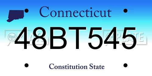 48BT545 Connecticut License Plate