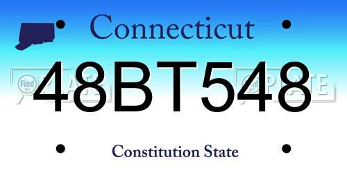 48BT548 Connecticut License Plate
