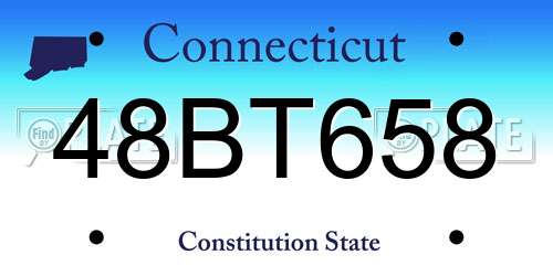 48BT658 Connecticut License Plate