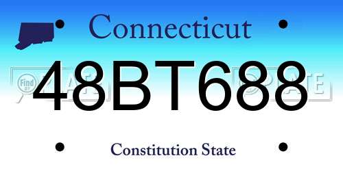 48BT688 Connecticut License Plate