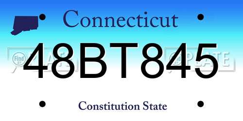 48BT845 Connecticut License Plate
