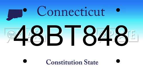 48BT848 Connecticut License Plate