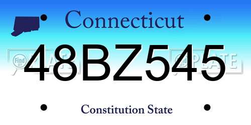 48BZ545 Connecticut License Plate