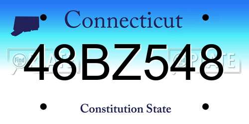 48BZ548 Connecticut License Plate