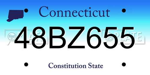48BZ655 Connecticut License Plate