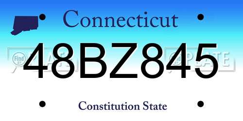 48BZ845 Connecticut License Plate