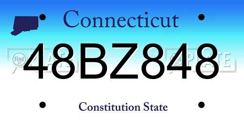 48BZ848 Connecticut License Plate