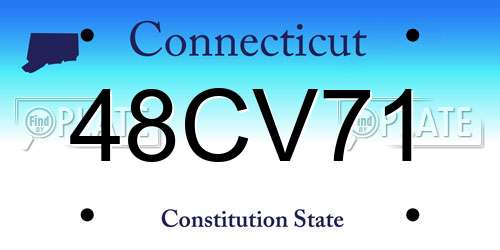48CV71 Connecticut License Plate