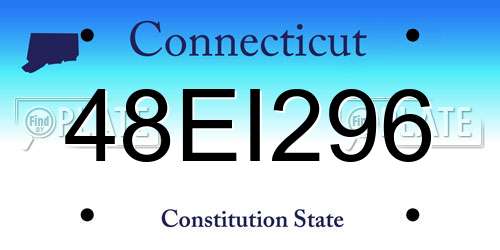 48EI296 Connecticut License Plate