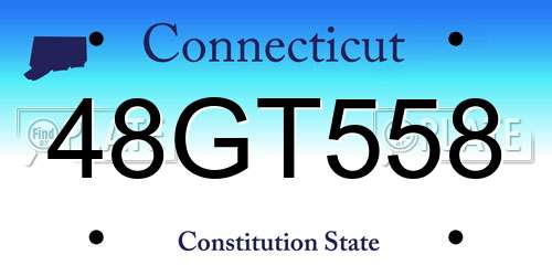 48GT558 Connecticut License Plate