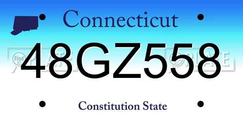 48GZ558 Connecticut License Plate