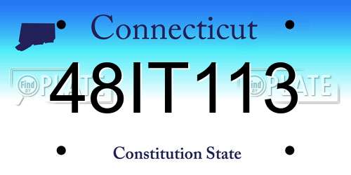 48IT113 Connecticut License Plate
