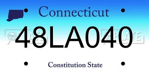 48LA040 Connecticut License Plate